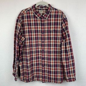 L L Bean Mens Plaid Button Down Shirt XXL 2X A300